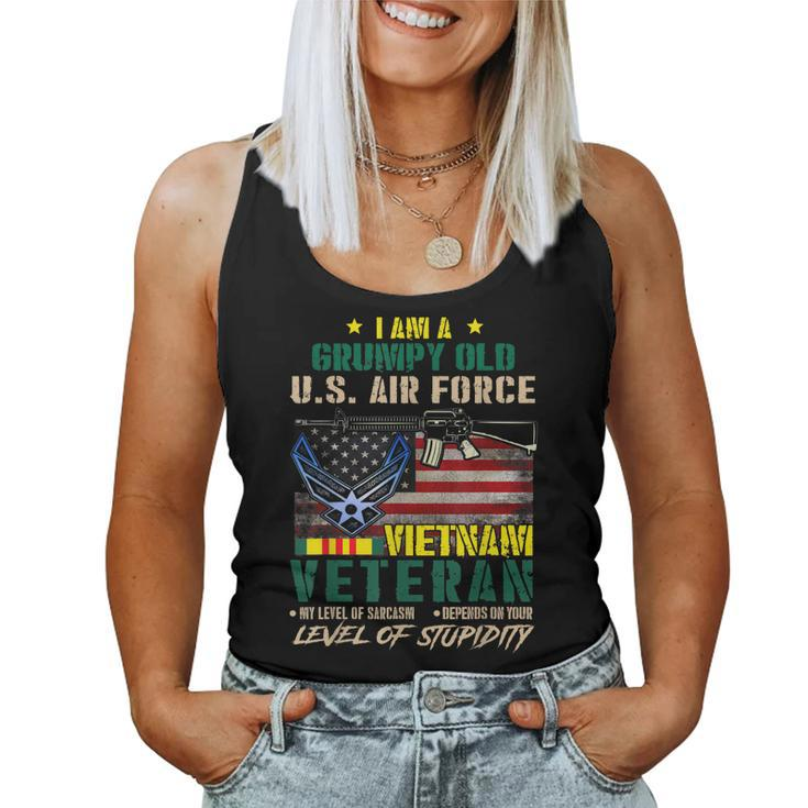 Grumpy Old Us Air Force Vietnam Veteran Retired Usaf Veteran Women Tank Top