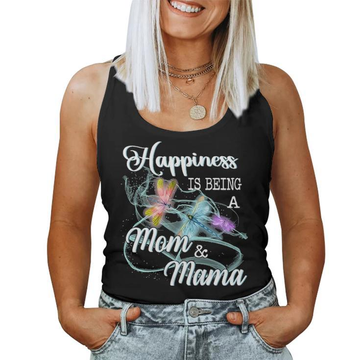 Happiness Is Being A Mom & Mama Dragonfly Mothers Day Women Tank Top Basic Casual Daily Weekend Graphic
