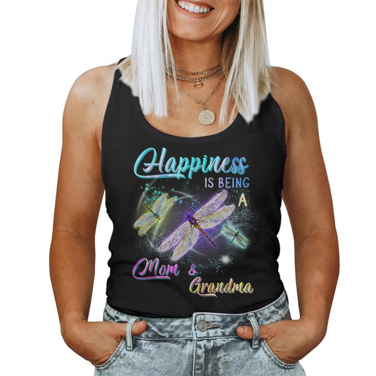 Happiness Is Being A Mom And Grandma Dragonfly Women Tank Top