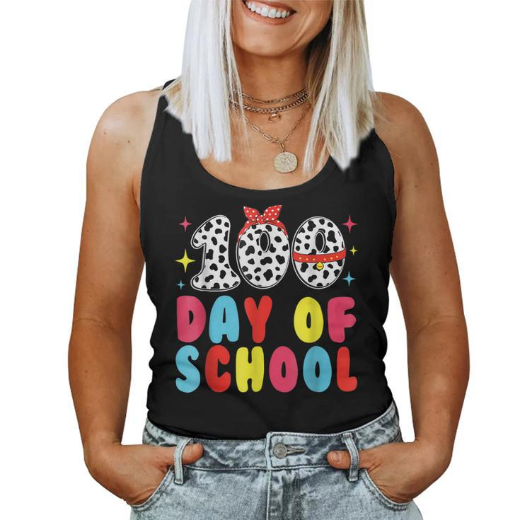 Happy 100 Day Of School Students Kids Dalmatian Dog Teachers  Women Tank Top Basic Casual Daily Weekend Graphic