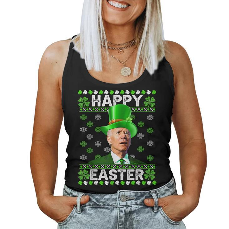 Happy Easter Confused Joe Biden St Patricks Day Men Women  Women Tank Top Basic Casual Daily Weekend Graphic