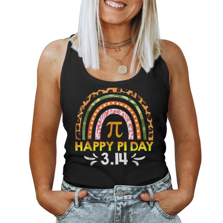 Happy Pi Day  Math Teacher Rainbow Funny Pi Day 314  Women Tank Top Basic Casual Daily Weekend Graphic