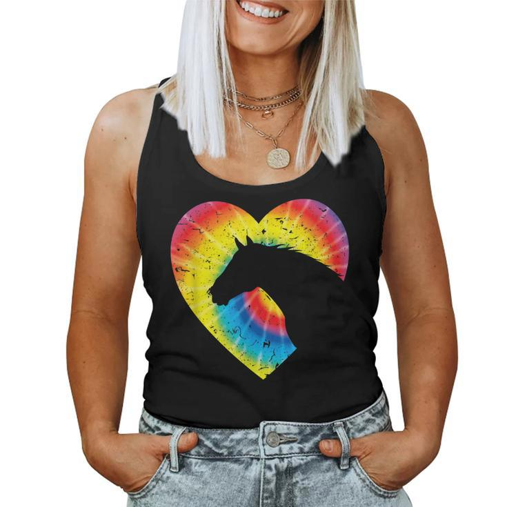 Horse Heart Silhouette For Cowgirl Equestrian Graphic Print Women Tank Top