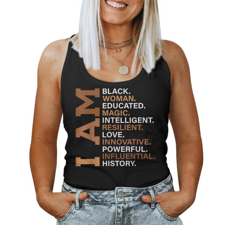 I Am Black Woman Educated Melanin Black History Month Women  Women Tank Top Basic Casual Daily Weekend Graphic