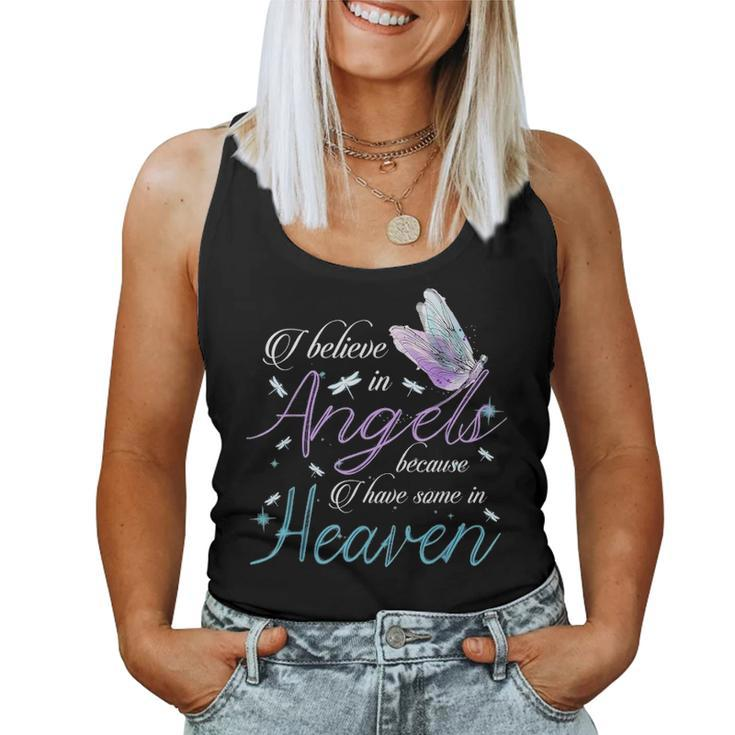 I Believe In Angels Because I Have Some In Heaven Mom & Dad Women Tank Top Basic Casual Daily Weekend Graphic