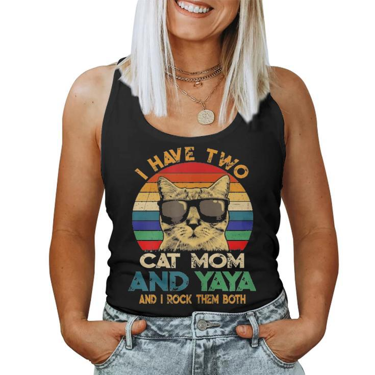 I Have Two Titles Cat Mom And Yaya Best Cat Mom Ever Women Tank Top Basic Casual Daily Weekend Graphic