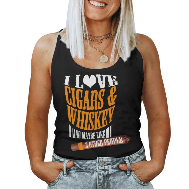 I Love Cigars & Whiskey And Maybe Like 3 Other People Quote Women Tank Top Basic Casual Daily Weekend Graphic