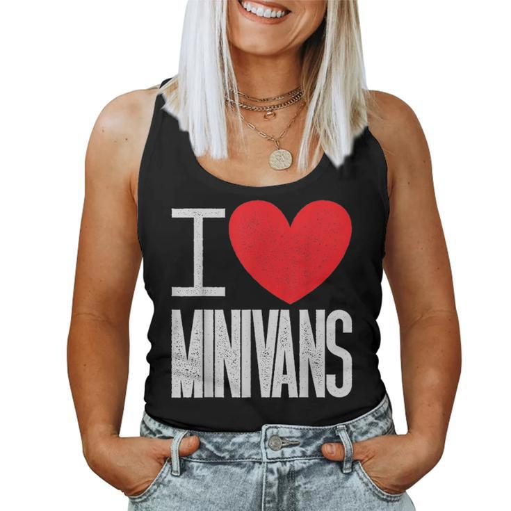 I Love Minivans Heart Mini Van Funny Parent Mom Dad Quote Women Tank Top Basic Casual Daily Weekend Graphic