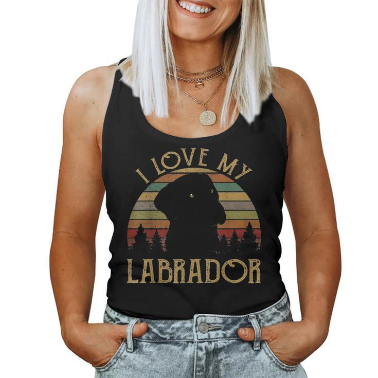 I Love My Black Lab Labrador Funny Lover Mom Dad Themed Gift Women Tank Top Basic Casual Daily Weekend Graphic