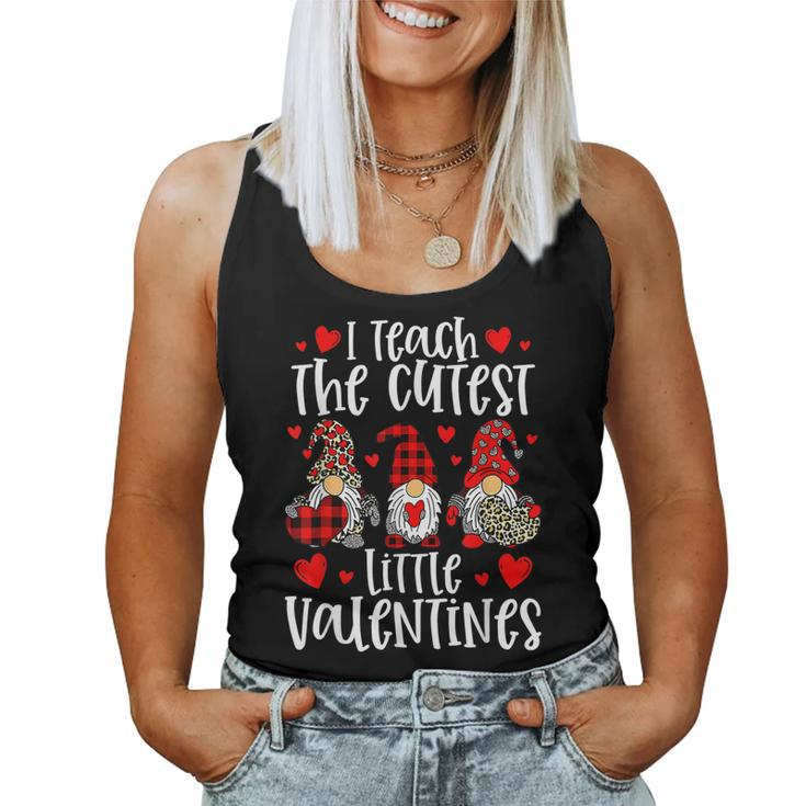 I Teach The Cutest Little Valentines Women Gnome Teachers  V4 Women Tank Top Basic Casual Daily Weekend Graphic