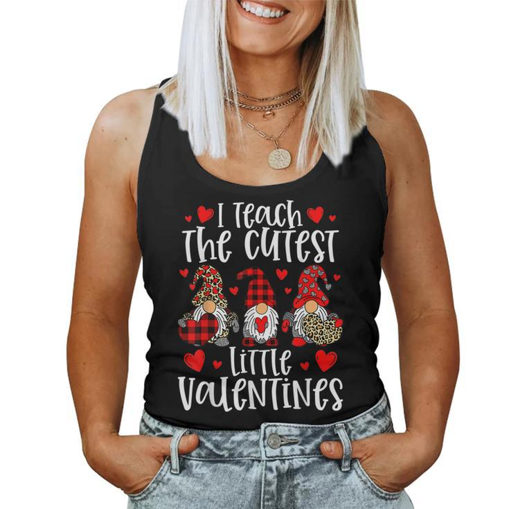 I Teach The Cutest Little Valentines Women Gnome Teachers  Women Tank Top Basic Casual Daily Weekend Graphic