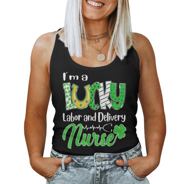 Im A Lucky Labor And Delivery Nurse St Patricks Day  Women Tank Top Basic Casual Daily Weekend Graphic