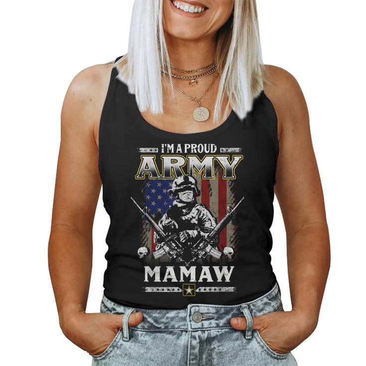 Im A Proud Army Mamaw Veteran Fathers Day 4Th Of July Women Tank Top Basic Casual Daily Weekend Graphic