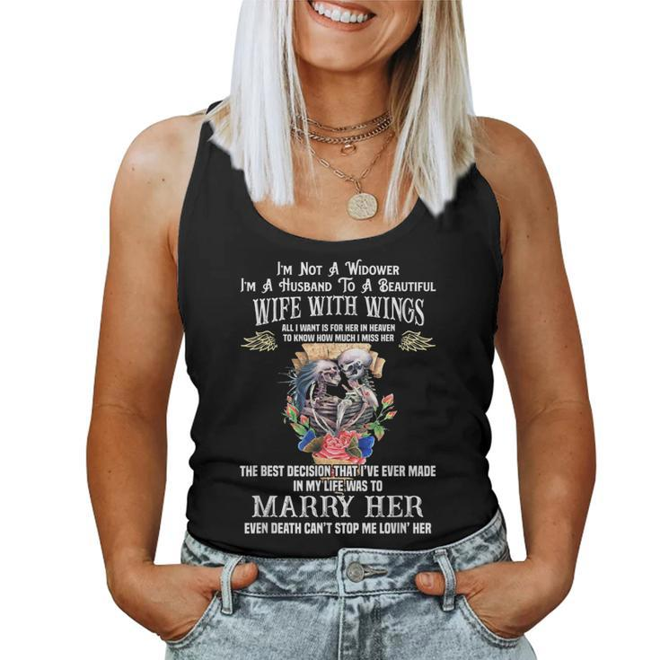Im Not A Widower Im Husband To A Beautiful Wife With Wings  Women Tank Top Basic Casual Daily Weekend Graphic