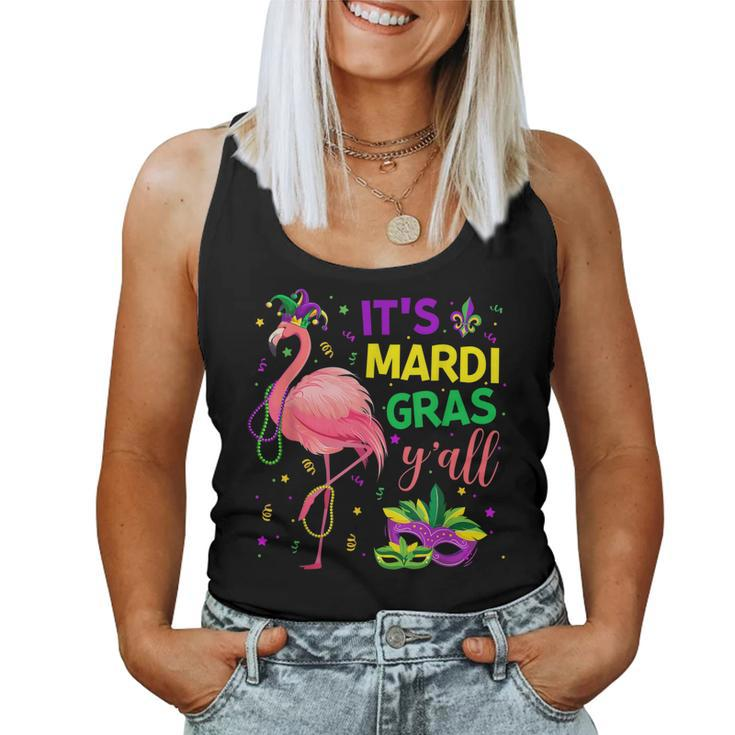 Its Mardi Gras Yall Flamingo Jester Kids Girls Women  Women Tank Top Basic Casual Daily Weekend Graphic