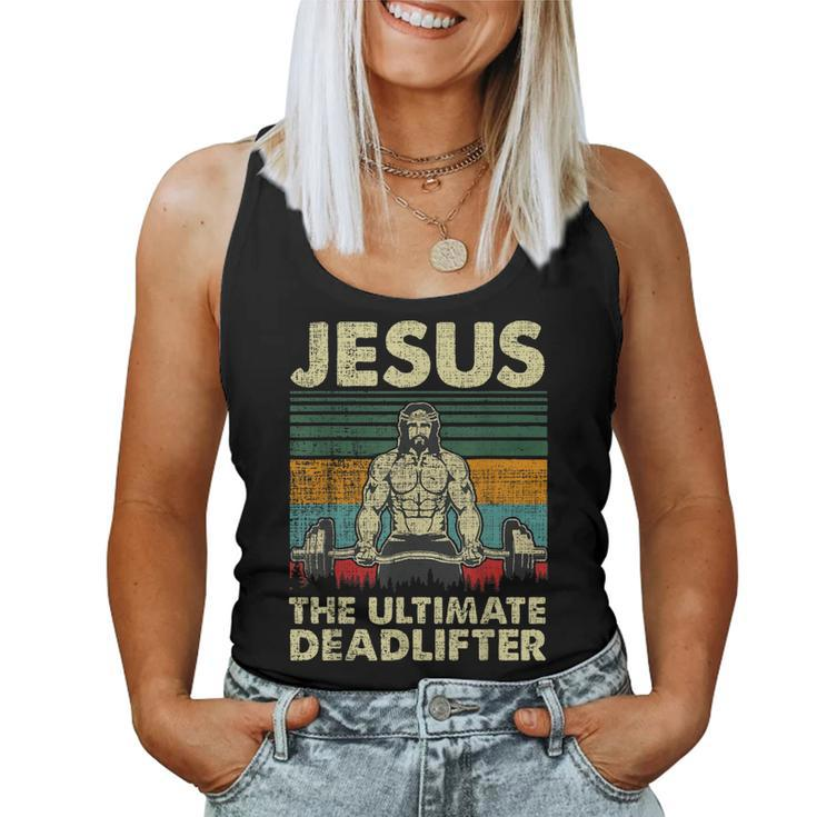Jesus The Ultimate Deadlifter Christian Workout Jesus Women Tank Top