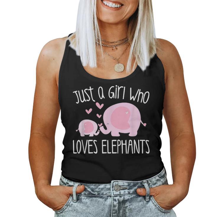 Just A Girl Who Loves Elephants Mom Baby Toddler Kids Gift Women Tank Top Basic Casual Daily Weekend Graphic