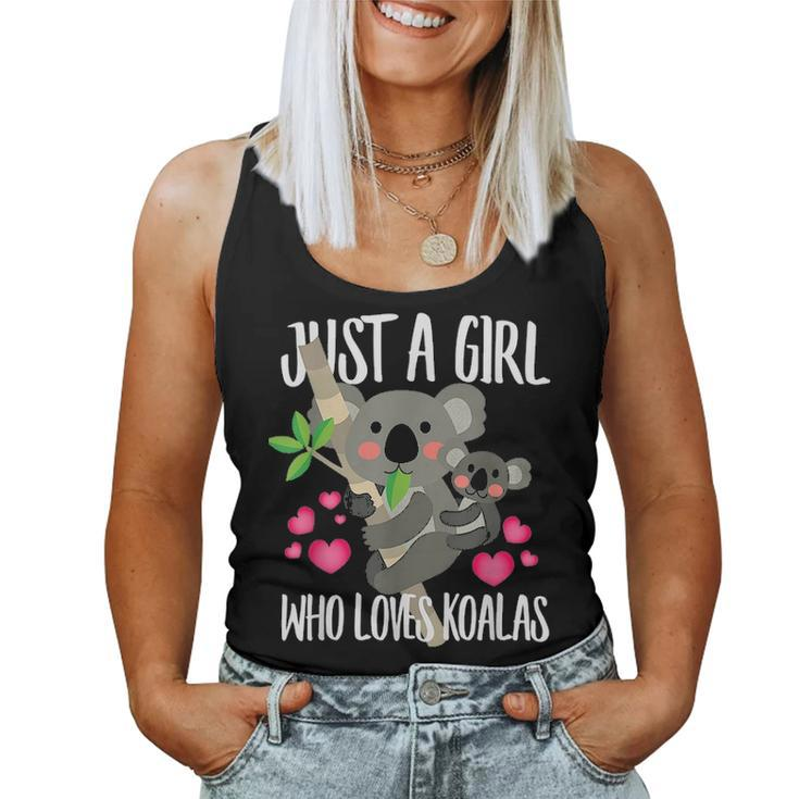 Just A Girl Who Loves Koalas Bear Lover Dad Mom Funny Women Tank Top Basic Casual Daily Weekend Graphic