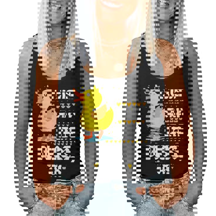 I Just Really Like Ducks Ok As Quack Lover Women Tank Top