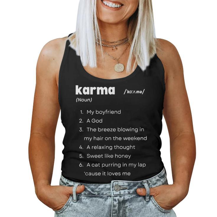 Karma Is My Boyfriend Karma A God Relaxing Thought Inspired  Women Tank Top Basic Casual Daily Weekend Graphic