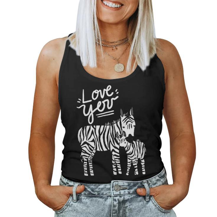 Kids Love You Happy Kids Apparel Mother Zebra And Baby Women Tank Top Basic Casual Daily Weekend Graphic