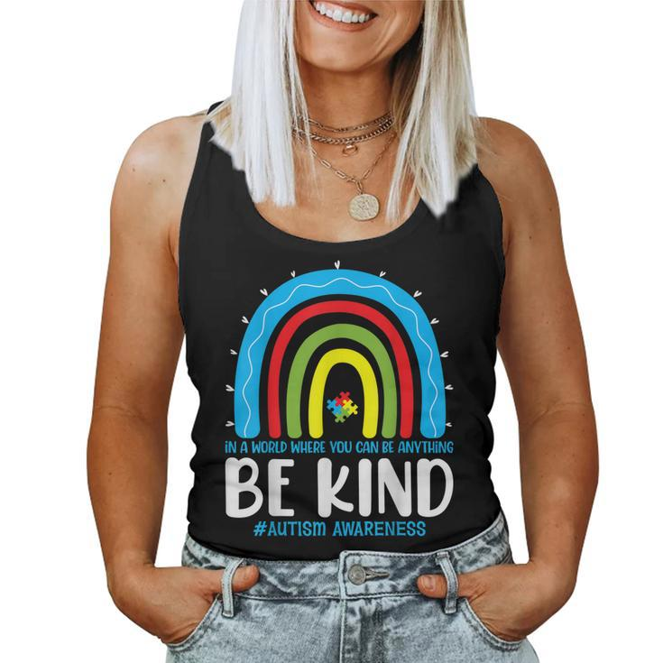 Be Kind Autism Awareness Rainbow Leopard Choose Kindness Women Tank Top
