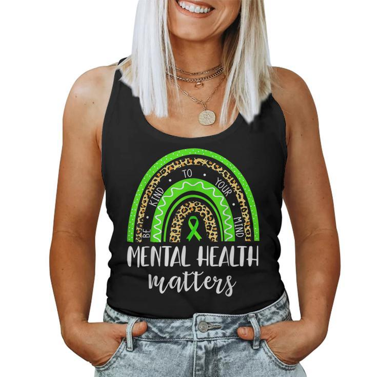 Be Kind To Your Mind Mental Health Matters Awareness Leopard Women Tank Top