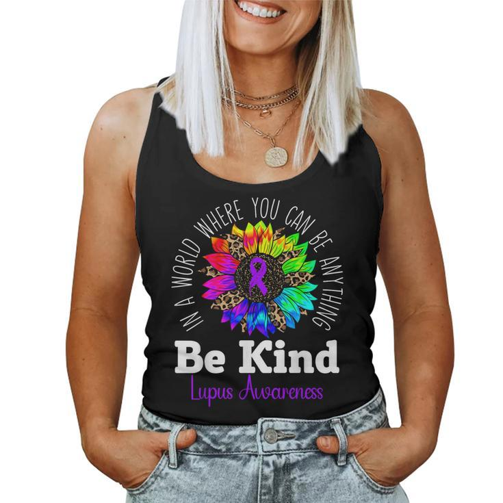 Be Kind Purple Ribbon Sunflower Lupus Awareness Women Tank Top