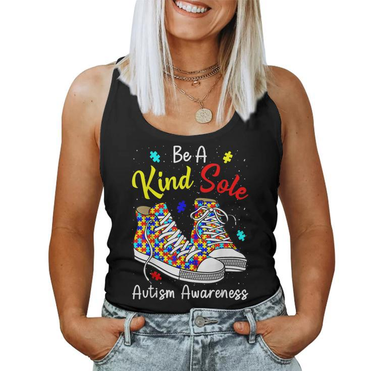 Be A Kind Sole Autism Awareness Rainbow Trendy Puzzle Shoes Women Tank Top