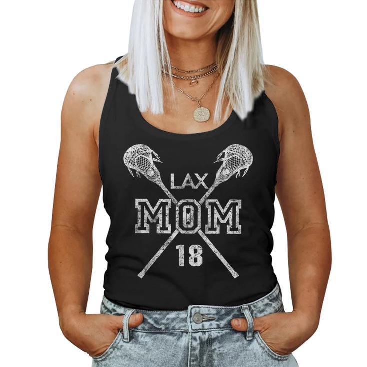 Lax Mom 18 Lacrosse Mom Player Number 18 Mothers Day Gifts  Women Tank Top Basic Casual Daily Weekend Graphic