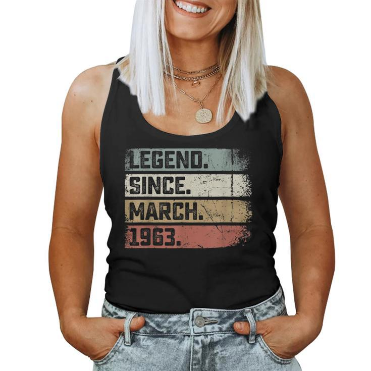 Legend Since March 1963 60 Years Old Gifts 60Th Birthday  Women Tank Top Basic Casual Daily Weekend Graphic