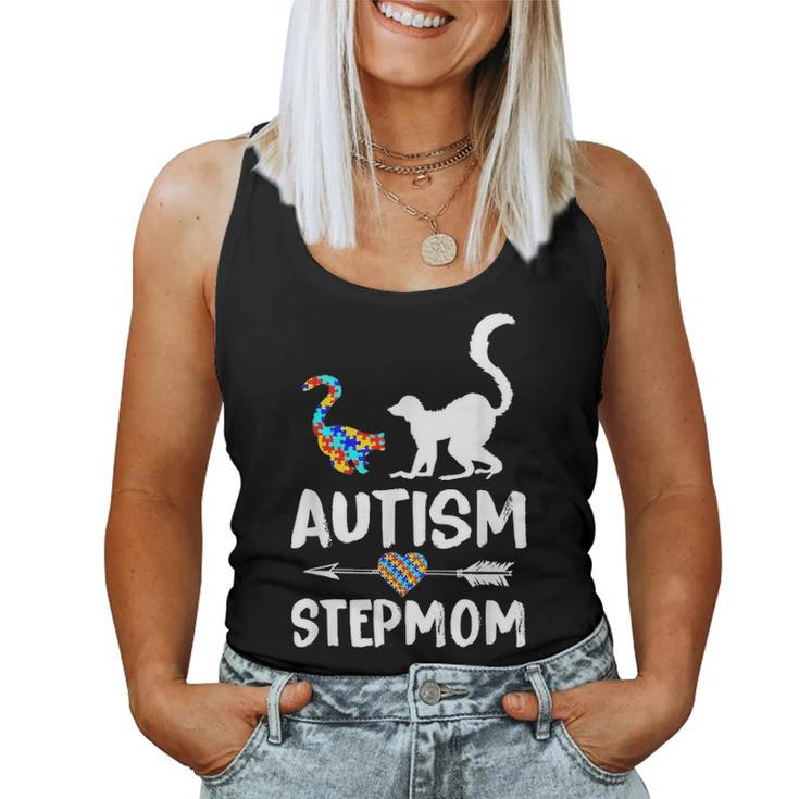 Lemurs Autism Step Mom Love Autism Awareness  Women Tank Top Basic Casual Daily Weekend Graphic