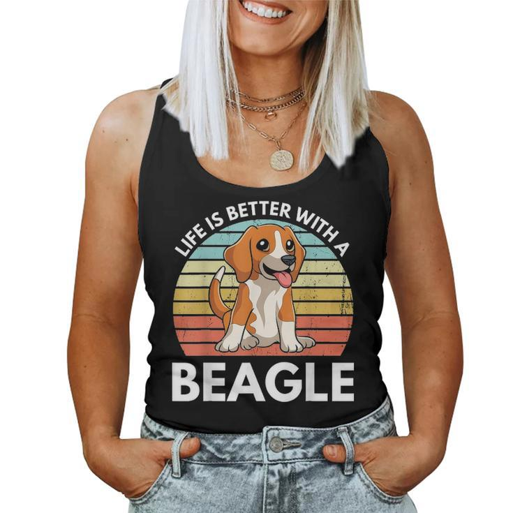 Life Is Better With A Beagle Cute Beagle Mom Dog Mom Beagle Women Tank Top Basic Casual Daily Weekend Graphic