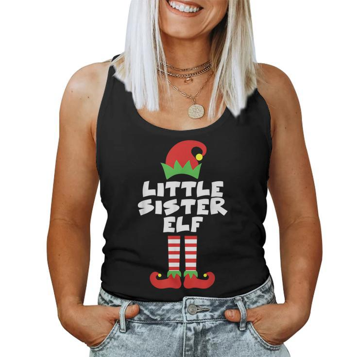 Little Sister Elf Matching Family Christmas Adorable Costume Women Tank Top
