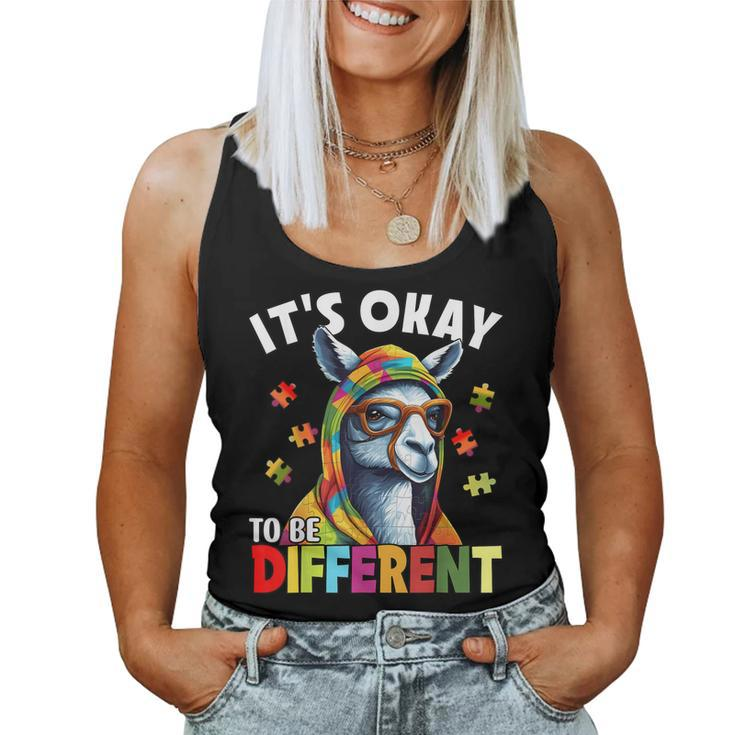 Llama Autism Kids Boys Girls Its Ok To Be Different Puzzle Women Tank Top