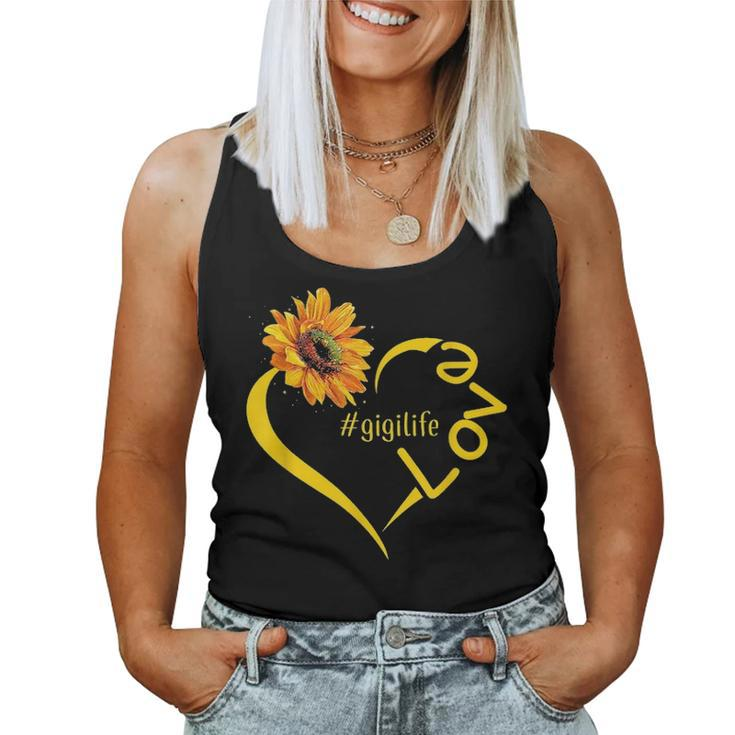 Love Gigi Life Sunflower Mother Day Gigi Gift Women Tank Top Basic Casual Daily Weekend Graphic