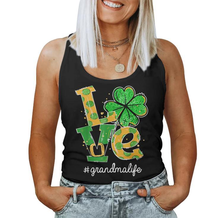 Love Shamrock Grandma Life Cute St Patricks Day  Women Tank Top Basic Casual Daily Weekend Graphic