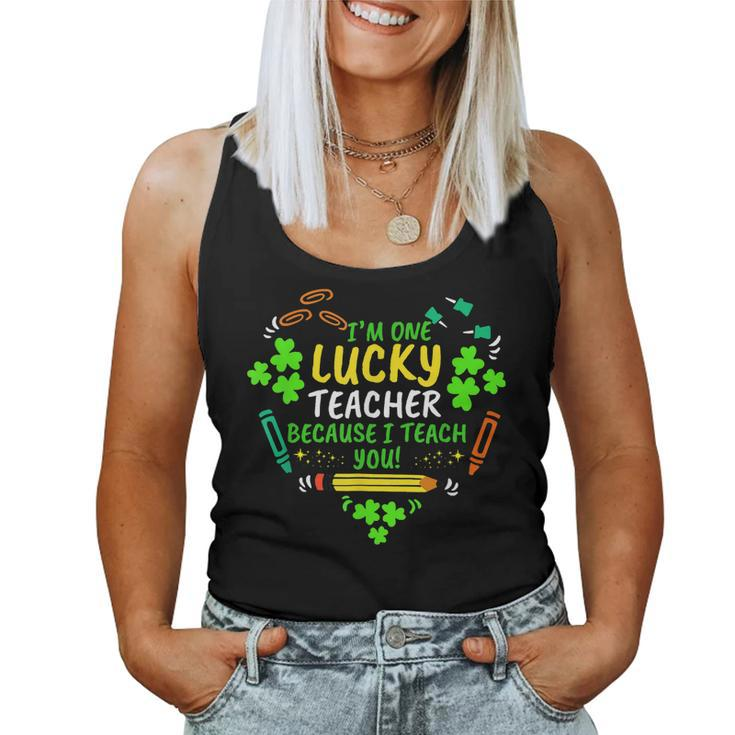 Lucky Teacher Because I Teach You Patricks Day Teaching  Women Tank Top Basic Casual Daily Weekend Graphic