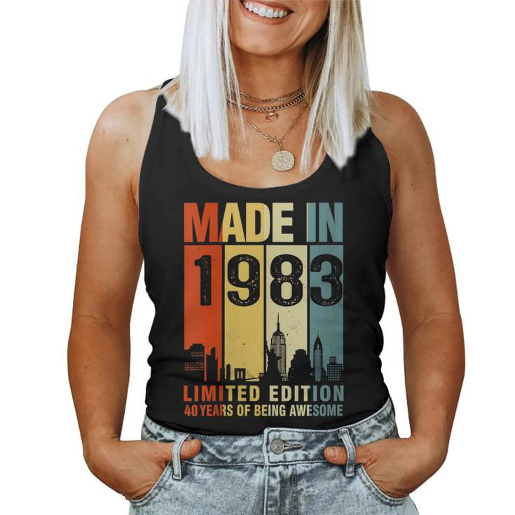 Womens Made In 1983 Limited Edition 40 Years Of Being Awesome Women Tank Top