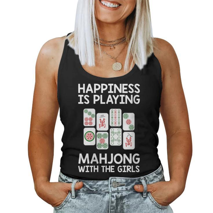Womens Mahjong Cool Happiness Is Playing Mahjong Girls Women Tank Top