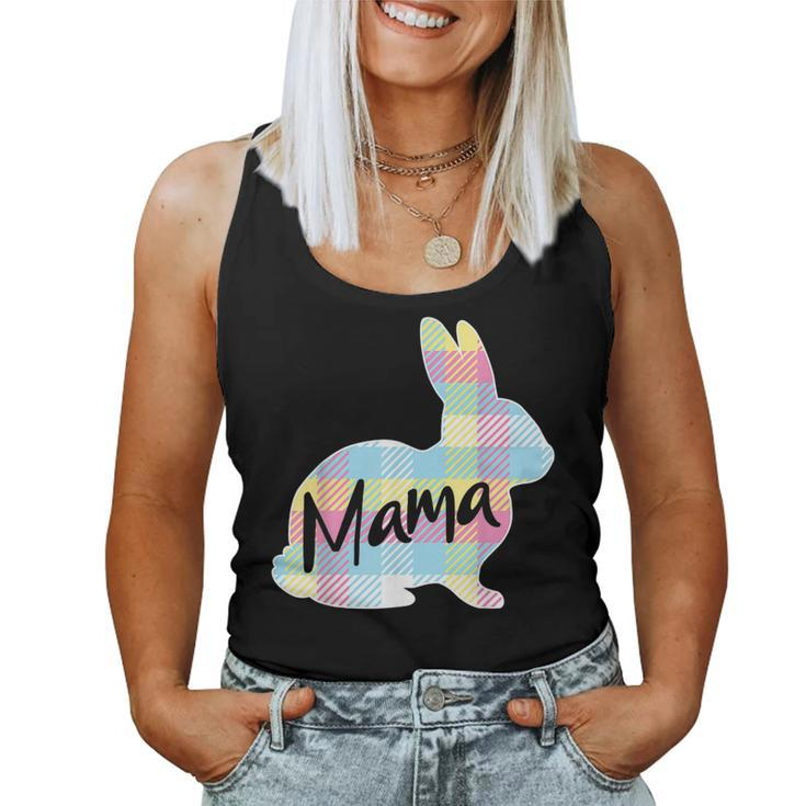 Mama Bunny Rabbit Pastel Plaid Mother Mommy Mom Easter Women Tank Top