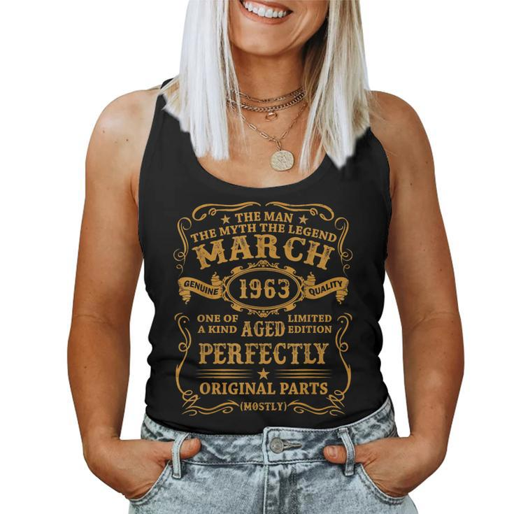 March 1963 60 Year Old 60Th Birthday Vintage 1963 Women Tank Top