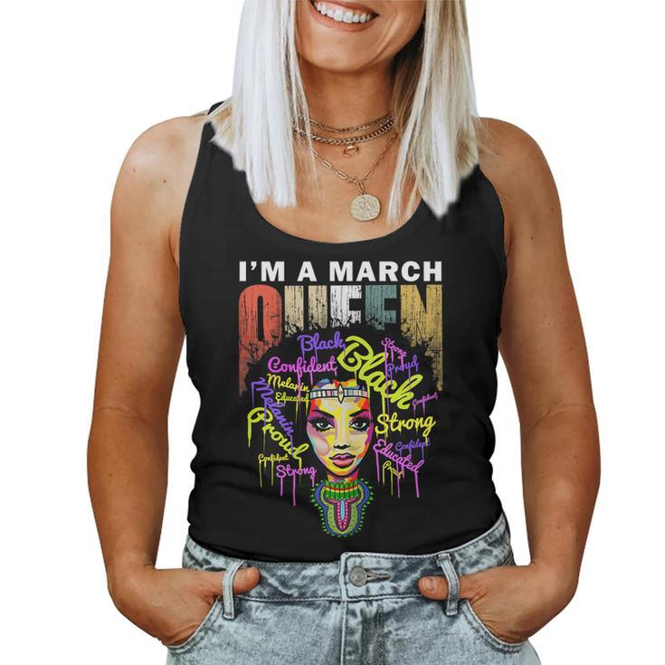 Womens March Birthday Queen Shirts For Women - African Black Girl Women Tank Top
