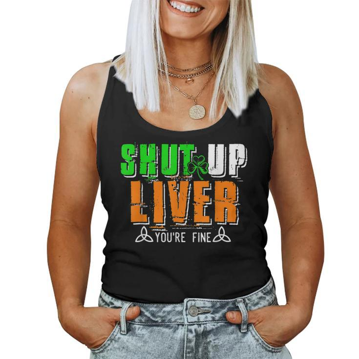 Mardi Gras Shut Up Liver Youre Fine Funny Beer Drinking  Women Tank Top Basic Casual Daily Weekend Graphic