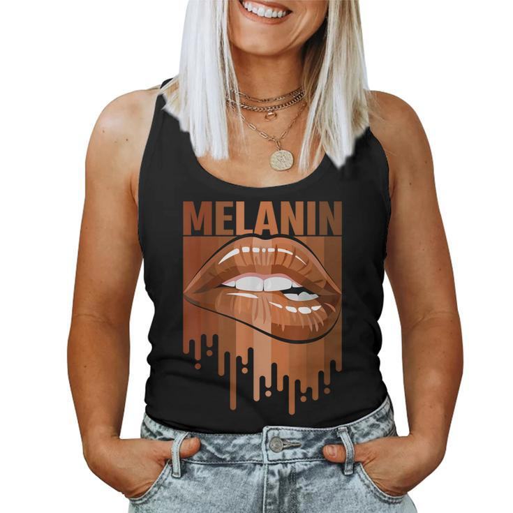 Melanin Lips Black History Month Afro African Pride Women  Women Tank Top Basic Casual Daily Weekend Graphic