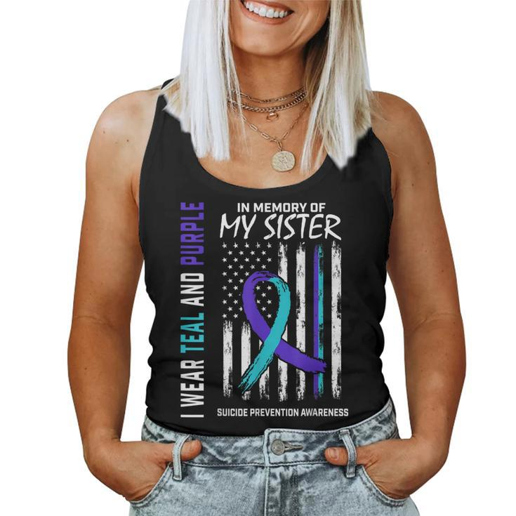 In Memory Of My Sister Suicide Awareness Prevention Flag Women Tank Top