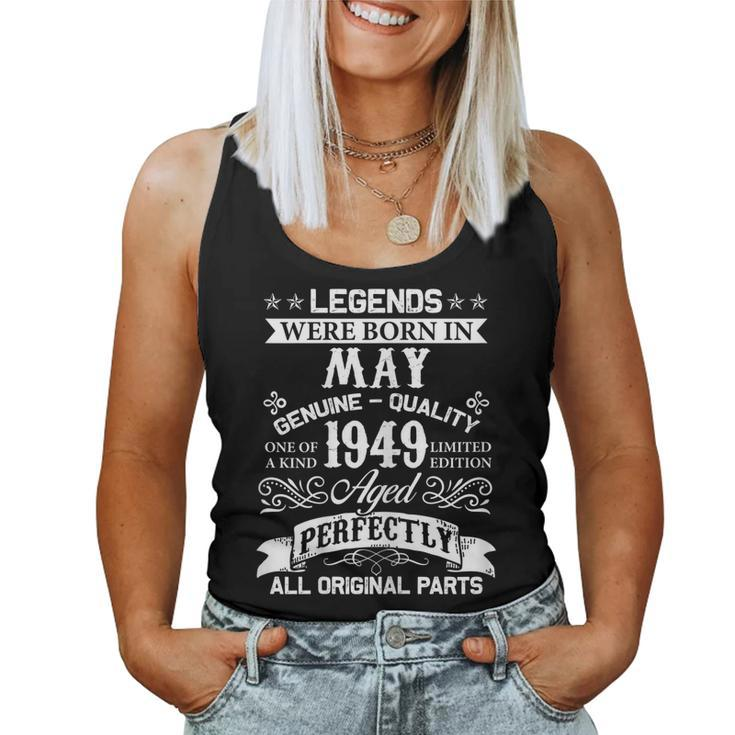 Mens 70Th Birthday -Legends Were Born In May 1949 Tees Women Tank Top