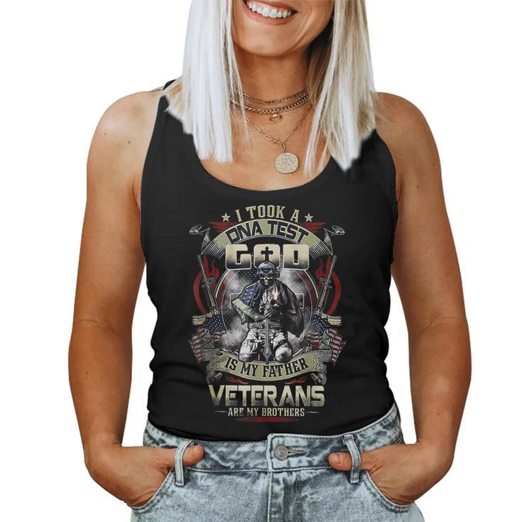 Mens I Took A Dna Test God Is My Father Veterans Brothers Women Tank Top