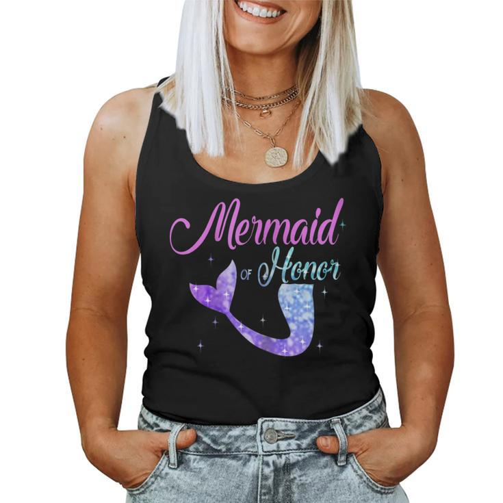 Mermaid Of Honor Maid Bridesmaid Tshirt Women Tank Top