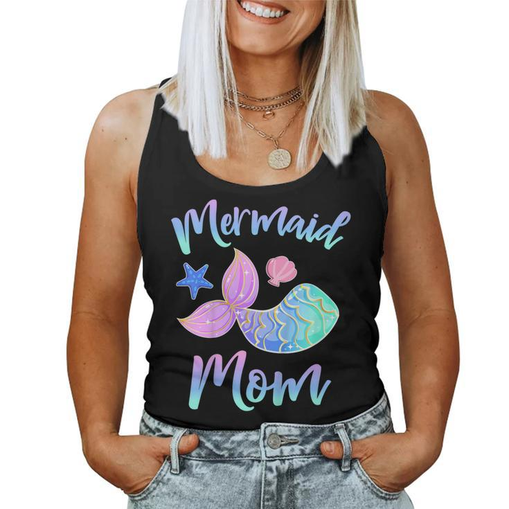 Mermaid Mom T Shirt Birthday Squad For Women Girls Women Tank Top